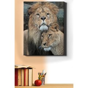 Canvas Hobby Aşık Aslanlar Kasnaklı 50 x 65 cm Sayılarla Boyama Seti