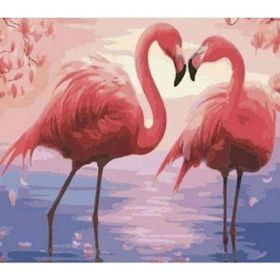 Canvas Hobby Aşık Flamingolar 70 x 90 cm Kasnaklı Sayılarla Boyama Seti