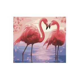 Canvas Hobby Aşık Flamingolar 70 x 90 cm Kasnaklı Sayılarla Boyama Seti