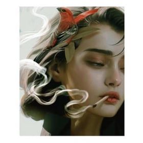 Canvas Hobby Aşık Kız Kasnaklı 70 x 90 cm Sayılarla Boyama Seti