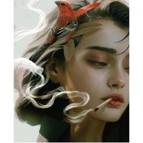 Canvas Hobby Aşık Kız Kasnaklı 70 x 90 cm Sayılarla Boyama Seti