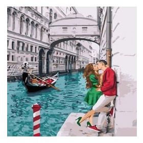 Canvas Hobby Aşık Olan Çiftler Kasnaklı 70 x 90 cm Sayılarla Boyama Seti