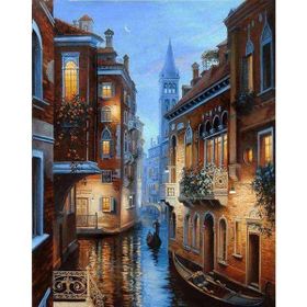 Canvas Hobby Aşıklar Şehri Venedik 50 x 65 cm Kasnaklı Sayılarla Boyama Seti