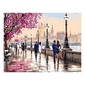 Canvas Hobby Aşıklar Yolu Kasnaklı 100 x 140 cm Sayılarla Boyama Seti