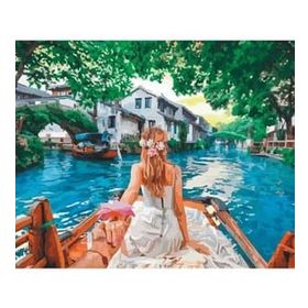 Canvas Hobby Aşıkların Tekne Gezisi Kasnaklı 40 x 50 cm Sayılarla Boyama Seti
