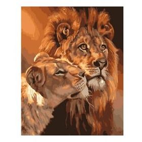 Canvas Hobby Aslanların Aşkı Kasnaklı 90 x 110 cm Sayılarla Boyama Seti