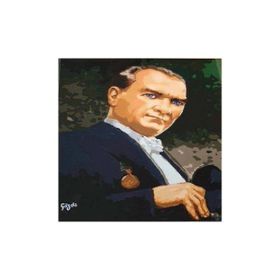 Canvas Hobby Atatürk 50 x 65 cm Kasnaklı Sayılarla Boyama Seti