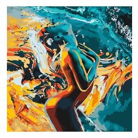 Canvas Hobby Ateş Su ve Tutku 70 x 90 cm Kasnaklı Sayılarla Boyama Seti