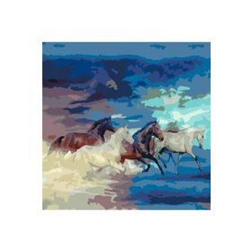 Canvas Hobby Atların Hedefi Kasnaklı 100 x 140 cm Sayılarla Boyama Seti