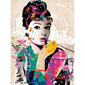 Canvas Hobby Audrey Hepburn Kasnaklı 100 x 140 cm Sayılarla Boyama Seti