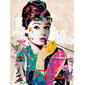 Canvas Hobby Audrey Hepburn Kasnaklı 100 x 140 cm Sayılarla Boyama Seti
