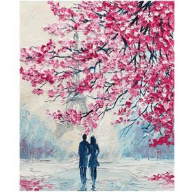 Canvas Hobby Baharda Aşk Kasnaklı 100 x 140 cm Sayılarla Boyama Seti