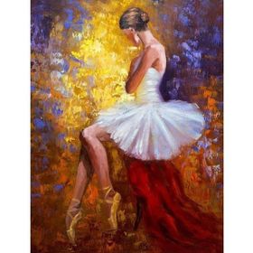 Canvas Hobby Balerin 50 x 65 cm Kasnaklı Sayılarla Boyama Seti