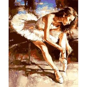 Canvas Hobby Balerin Hazırlanırken Kasnaklı 100 x 140 cm Sayılarla Boyama Seti
