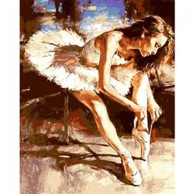 Canvas Hobby Balerin Hazırlanırken Kasnaklı 100 x 140 cm Sayılarla Boyama Seti