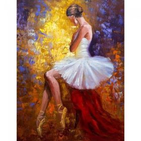 Canvas Hobby Balerin Kasnaklı 100 x 140 cm Sayılarla Boyama Seti
