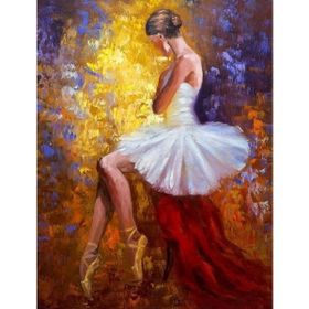 Canvas Hobby Balerin Kasnaklı 100 x 140 cm Sayılarla Boyama Seti