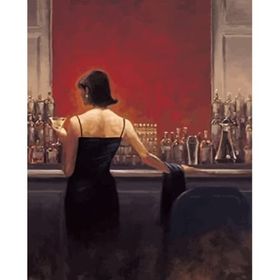 Canvas Hobby Bardaki Kadın Kasnaklı 100 x 140 cm Sayılarla Boyama Seti