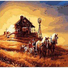 Canvas Hobby Başak Tarlası Kasnaklı 40 x 50 cm Sayılarla Boyama Seti