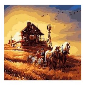 Canvas Hobby Başak Tarlası Kasnaklı 50 x 65 cm Sayılarla Boyama Seti