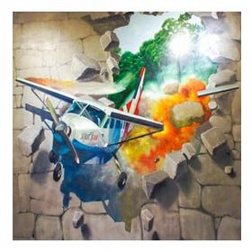 Canvas Hobby Beklenmeyen Uçak Kasnaklı 70 x 90 cm Sayılarla Boyama Seti