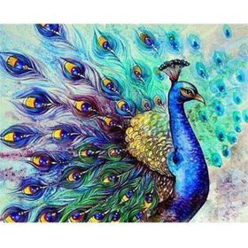 Canvas Hobby Bereket Tavus Kuşu Kasnaklı 60 x 75 cm Sayılarla Boyama Seti