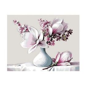 Canvas Hobby Beyaz Manolya 70 x 90 cm Kasnaklı Sayılarla Boyama Seti