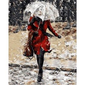 Canvas Hobby Beyaz Şemsiye Kasnaklı 60 x 75 cm Sayılarla Boyama Seti
