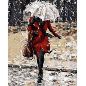 Canvas Hobby Beyaz Şemsiye Kasnaklı 60 x 75 cm Sayılarla Boyama Seti