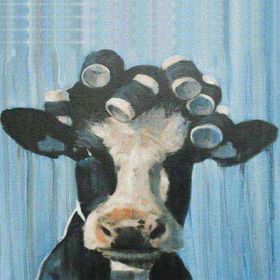 Canvas Hobby Bigudili İnek 70 x 90 cm Kasnaklı Sayılarla Boyama Seti