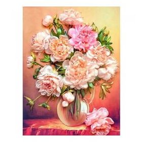 Canvas Hobby Bir Demet Sakayık Renkli Kasnaklı 40 x 50 cm Sayılarla Boyama Seti