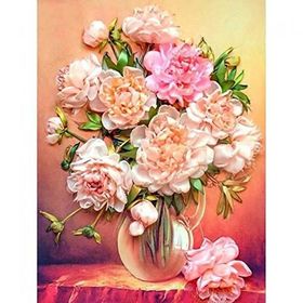 Canvas Hobby Bir Demet Sakayık Renkli Kasnaklı 70 x 90 cm Sayılarla Boyama Seti