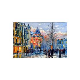 Canvas Hobby Bir Kış Günü Kasnaklı 70 x 90 cm Sayılarla Boyama Seti