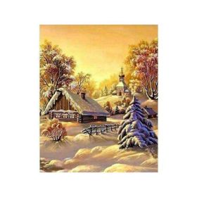 Canvas Hobby Bir Kış Manzarası Kasnaklı 100 x 140 cm Sayılarla Boyama Seti