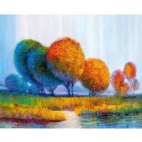 Canvas Hobby Bir Son Bahar Vakti Kasnaklı 100 x 140 cm Sayılarla Boyama Seti
