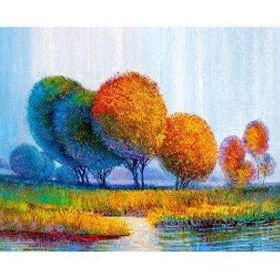 Canvas Hobby Bir Son Bahar Vakti Kasnaklı 70 x 90 cm Sayılarla Boyama Seti