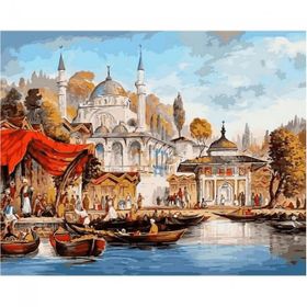 Canvas Hobby Bir Zamanlar İstanbul Kasnaklı 90 x 110 cm Sayılarla Boyama Seti