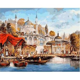 Canvas Hobby Bir Zamanlar İstanbul Kasnaklı 90 x 110 cm Sayılarla Boyama Seti
