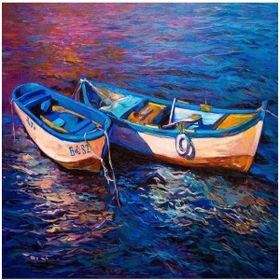 Canvas Hobby Canvas 2 Kayık 60x75 cm Kasnaklı Sayılarla Boyama Seti