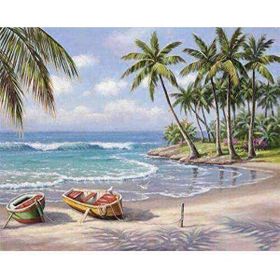 Canvas Hobby Canvas Ada ve Tatil Kasnaklı 70 x 90 cm Sayılarla Boyama Seti