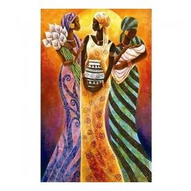 Canvas Hobby Canvas Afrika Kadınları Kasnaklı 60 x 75 cm Sayılarla Boyama Seti