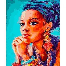 Canvas Hobby Canvas Afrikalı Güzel 4 Kasnaklı 100 x 140 cm Sayılarla Boyama Seti