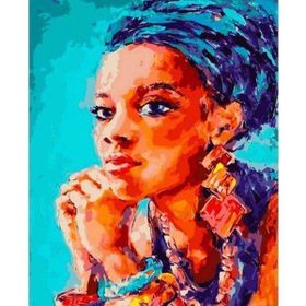 Canvas Hobby Canvas Afrikalı Güzel 4 Kasnaklı 100 x 140 cm Sayılarla Boyama Seti
