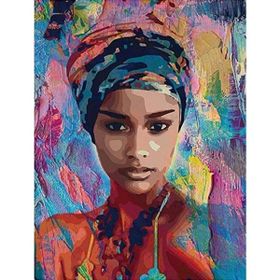 Canvas Hobby Canvas Afrikalı Güzel 6 Kasnaklı 100 x 140 cm Sayılarla Boyama Seti