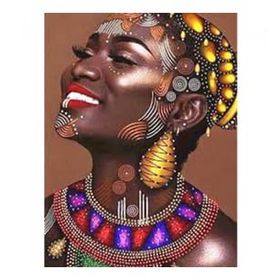 Canvas Hobby Canvas Afrikalı Güzel 8 Kasnaklı 70 x 90 cm Sayılarla Boyama Seti