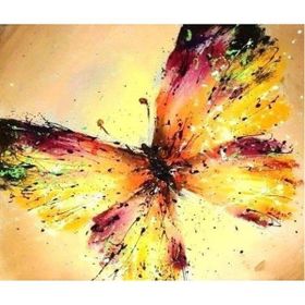 Canvas Hobby Canvas Altın Kelebek Kasnaklı 100 x 140 cm Sayılarla Boyama Seti