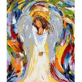 Canvas Hobby Canvas Anne ve Melekleri Kasnaklı 100 x 140 cm Sayılarla Boyama Seti
