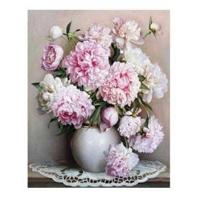 Canvas Hobby Canvas Beyaz Şakayık 50x65 cm Rulo Sayılarla Boyama Seti