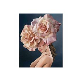 Canvas Hobby Canvas Çiçek Kadın 1 Renkli 50x65 cm Rulo Sayılarla Boyama Seti