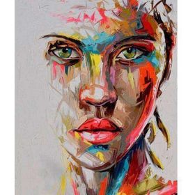 Canvas Hobby Canvas Çiçek Kadın 1 Renkli Kasnaklı 60 x 75 cm Sayılarla Boyama Seti